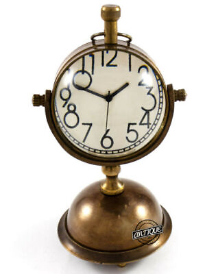 #ad Marine Antique Table Clock Brass Nautical Table Vintage Watch Desk Item Decor Ne $30.00