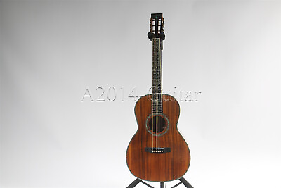 #ad Full Koa Acoustic Guitar Abalone Shell Inlay Solid Koa Top 6 String Bone Nut $345.80