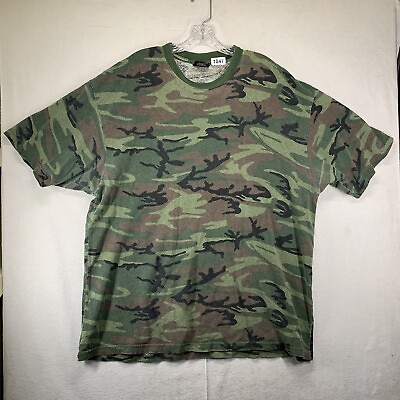 #ad Vintage 90s Camouflage T Shirt Mens 2XL Zeep World Sports Camo Short Sleeve $24.99