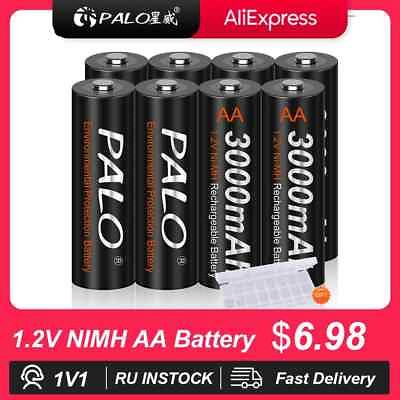 #ad 1.2V NIMH AA Rechargeable Battery 3000mAh Low Self Discharge AA NI MH Batteries $59.22