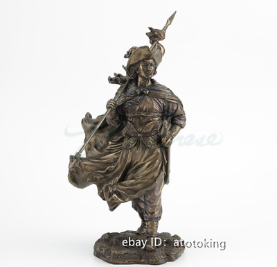 #ad 12.8quot; China Antique Cold cast copper Water Margin Lin Chong The statue $368.08