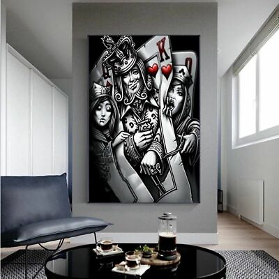 #ad Black And White Poker Characters Canvas Painting Posters Wall Living Home Art $80.99