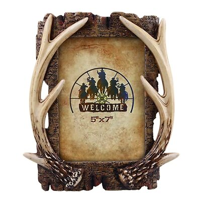 #ad Deer Antlers Photo Frame Creative Retro Vintage Resin Picture Frame for Home ... $55.30