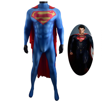 #ad Man of Steel Superman Clark Kent Cosplay Costume Bodysuit For Kids Adult Ver4 $68.89