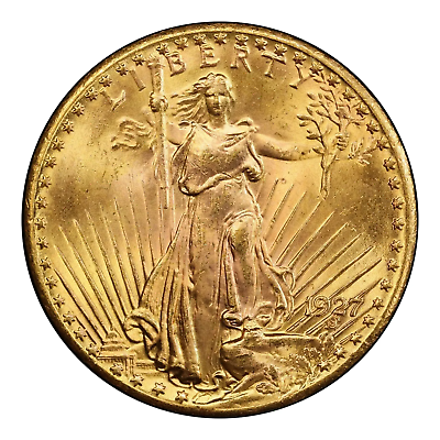 #ad 1927 $20 Gold Saint Gaudens Double Eagle PCGS MS65 $2912.99