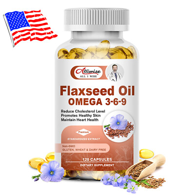 #ad Flaxseed Oil Omega 3 6 9 Promotes Healthy Skin amp; Maintain Heart Health 120 Caps $14.19