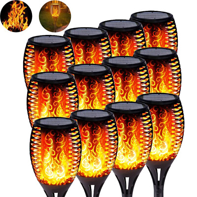 #ad Outdoor 12LED Solar Torch Dancing Flame Lights Garden Flickering Lamp Waterproof $35.67