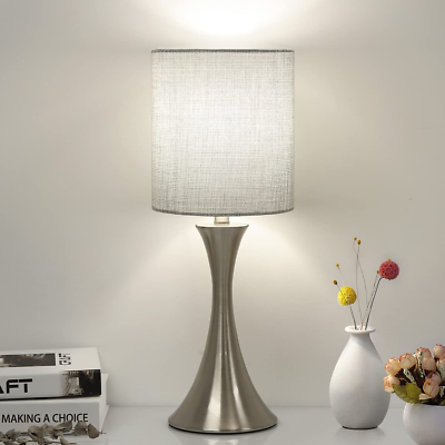#ad 3 Way Touch Control Table Lamp Dimmable Bedside Desk Lamp with Metal Base Modern $50.99