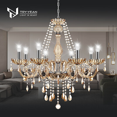#ad 8 Lights Elegant Crystal Glass Chandelier Pendant Ceiling Lighting Fixture Lamp $79.19
