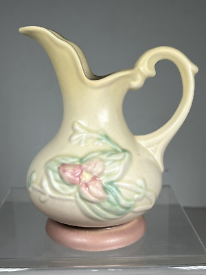 #ad Vintage HULL Pottery Handled Pitcher Vase W 2 5 1 2 quot;Wildflowerquot; Ca. 1947 $40.00
