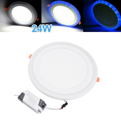 #ad 24W Blue White LED Ceiling Light Fans Recessed Panel Downlight Spot Lamp $10.99