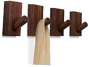 #ad 4 Pack Wood Wall Hooks for Hanging Decorative Mounted Hooks For Dark Brown $37.58