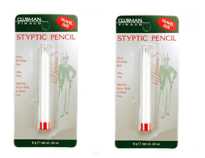 #ad 2 Pack Clubman Pinaud Styptic Pencil Travel Size Stops Bleeding fast 0.33 oz $7.95
