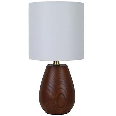 #ad #ad 16quot; Walnut Wood Look Rounded Table Lamp $37.34