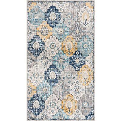 #ad Rug Branch Area Rugs 5#x27;3quot;x7#x27;7quot; Rectangle Machine Made Anti Fatigue Indoor Blue $82.34
