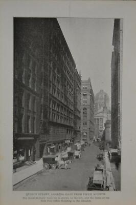 #ad Chicago Downtown Quincy Street and Newberry Library Antique Art 1902 $19.99