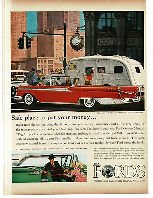 #ad 1959 Ford Sunliner Red Convertible art Vintage Print Ad $8.95