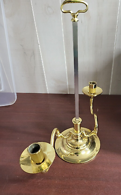 #ad Vintage Baldwin Brass Double Serpentine Candelabra Candle Stick Holder 15.75quot;H $64.95