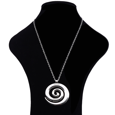 #ad Antique Silver Large Boho Spiral Swirl Pendant Chain Necklace For Men Women 20quot; AU $4.99