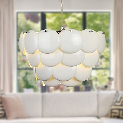 #ad 18 Inch Modern Pendant Light Fixture with Ceramics Lampshade Adjustable Height $338.99