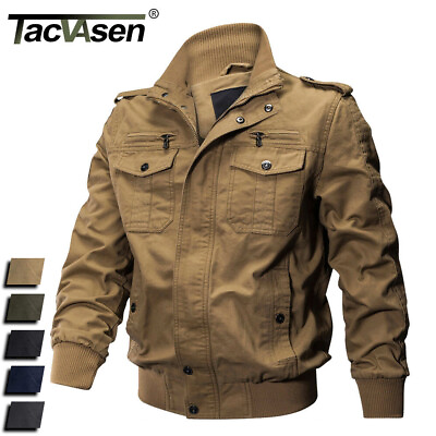 #ad Tactical Men#x27;s Military Cargo Jacket Cotton Coat Army Winter Bomber Jacket Man $55.98
