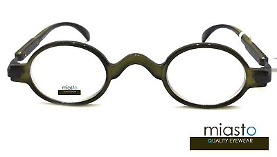 #ad NEW Miasto Retro Mini Oval Round Rx Optical Spectacle Eyeglasses Frames GREEN $27.99