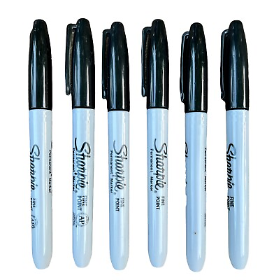 #ad Sharpie Markers 6 Fine Point Tip Black 6 Count Permanent 30001 $10.87