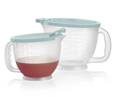 #ad Tupperware Classic Pitcher Measuring Mixing Lot of 2 Mix N Store 4 amp; 8 Cups Set $49.75