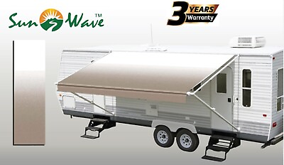 #ad SunWave RV Awning Replacement Fabric 16#x27; Actual Width 15#x27;2quot; Camel Fade $120.00