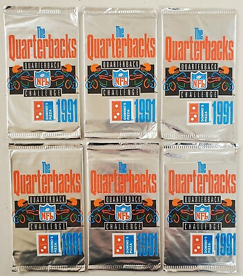 #ad 1991 Upper Deck Domino#x27;s Pizza Quarterbacks Football Lot of 6 Six Sealed Packs $16.98