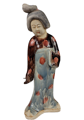 #ad Large 20quot; Antique Asian Woman Glazed Statue. Rare. $475.00