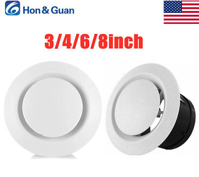 #ad Honamp;Guan 4 8 Inch Adjustable Soffit Air Vent Grille Cover Round Ceiling Diffuser $11.01