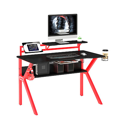 #ad Gaming Desk Gamer Table PC Laptop Computer Desk Workstation With Monitor Stand $178.56