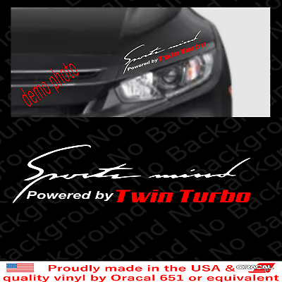 #ad Racing Sports Mind Powered by Twin Turbo Car Eyelid Headlight Window Decal RC001 $9.99