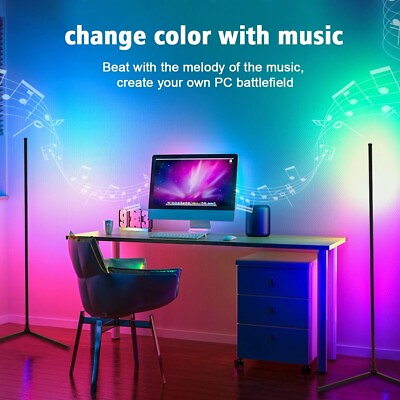 #ad #ad US. shipping LED Floor Lamp Corner Light Lamp RGB Compatible with Alexa $29.99