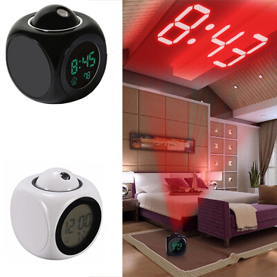 #ad LED Digital Projection Alarm Time Clock Snooze Weather Thermometer LCD Display $8.99