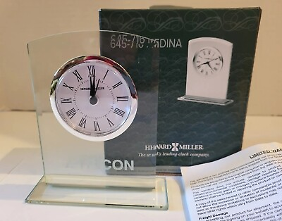 #ad Howard Miller Medina Table Clock beveled glass 645716 BRAND NEW IN BOX Mint Con $9.99