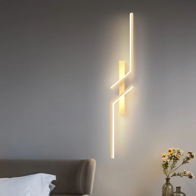 #ad Modern Creative Strip Led Wall Lamp Bedroom Bedside Wall Led Lights TV Wall Lamp $56.05