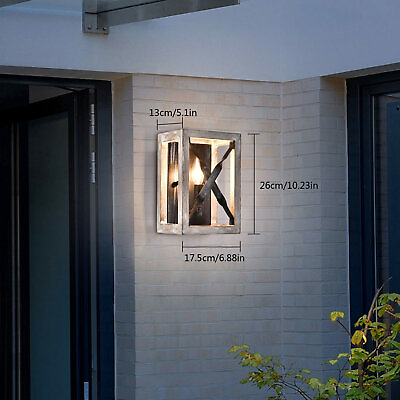 #ad Retro Wall Light Fixture Industrial Wooden Wall Lamp Vintage Sconce Outdoor Lamp $17.10
