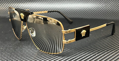 #ad VERSACE VE2251 10026G Black Gold Mirror Men#x27;s 63 mm Sunglasses $182.25