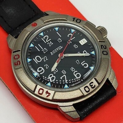 #ad New Mechanical Men#x27;s Wristwatch Vostok Komandirskie Black dial 436783 WR 20 m $73.00