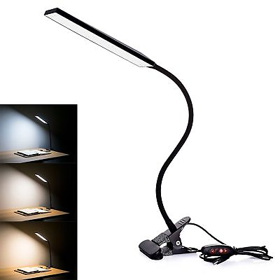 #ad #ad LED Clip On Lamp USB Desk Bedside Table Reading Book Lamp LED Dimmable Light $16.59
