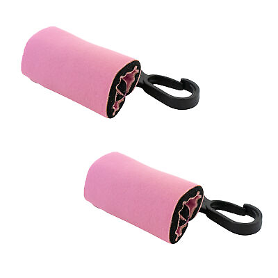 #ad 2 Clip On Neoprene Pink Sleeve Lip Balm Holsters LIPSTICK HOLDER Key Chain $9.25