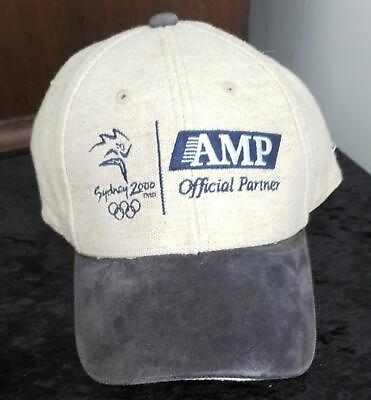 #ad Sydney 2000 Olympic Games AMP Official Partner HAT BASEBALL CAP Suede amp; Linen AU $18.70
