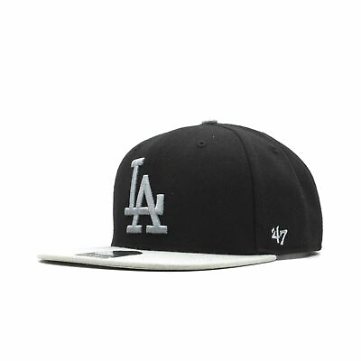 #ad Mens 47 Brand LA Dodgers Sure Shot Snapback Black Grey $23.99
