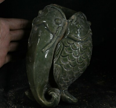 #ad 17 cm China Ancient bottle Ru Kiln Porcelain Animal fish Bottle pottery $230.00