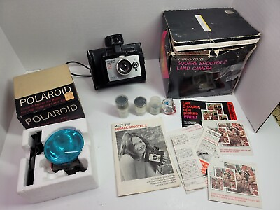 #ad 2 VTG Polaroid Square Shooter 2 Land Camera amp; Color Adapter Kit #660 Lot w Box $19.99