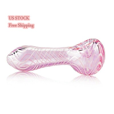 #ad 4 Inch Sweet Pink Tobacco Smoking Glass Pipe Collectible Handmade Spiricle Pipes $11.95