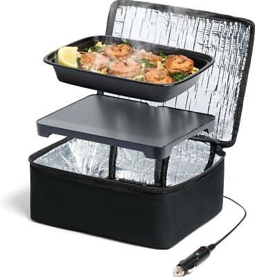 #ad HOTLOGIC Mini Portable Oven Food Warmer Electric Lunch Box with 12V Vehicle Box $50.10
