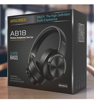#ad Amazrock AB18 HD Bluetooth Headphones Over Ear with Microphone 50MM Driver.56 $70.00